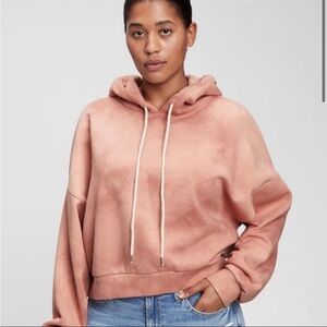 Pink Tie Dye Cropped GAP Hoodie